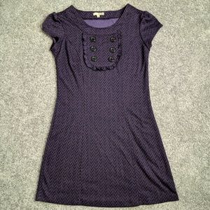 BeBop Purple Chevron Minidress w/ruffle detail